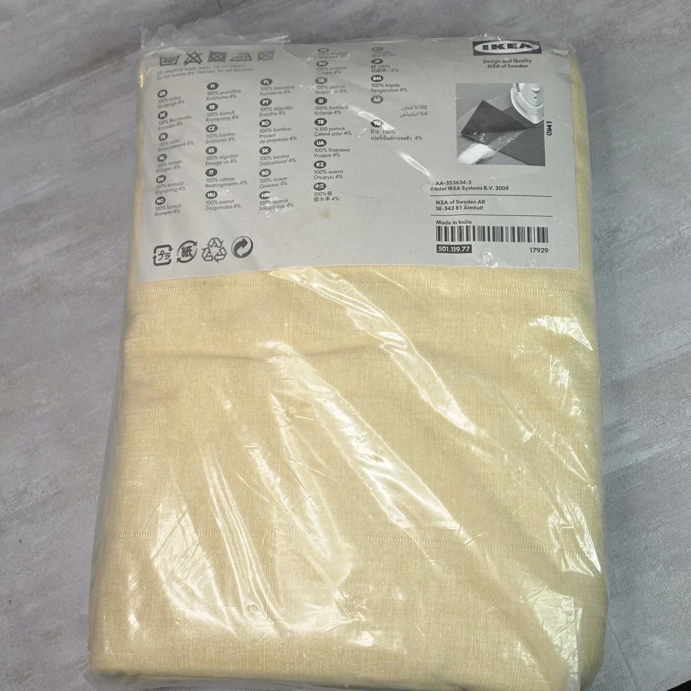 IKEA Lenda Curtains 1 Pair W.Tie BacksYellow 55x118